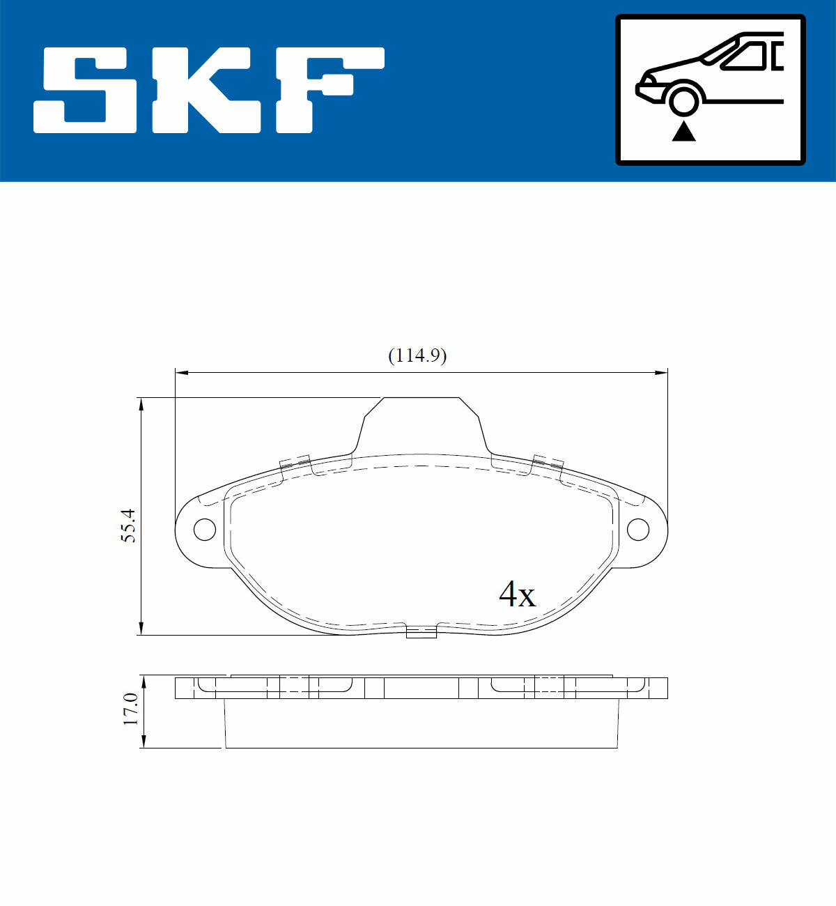 Sada brzdových platničiek kotúčovej brzdy SKF